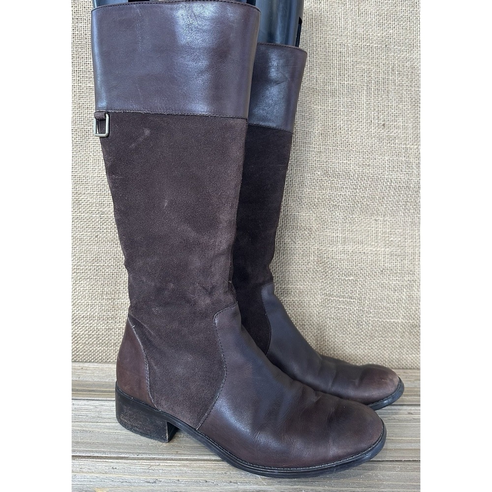 Coldwater Creek Tall Suede Boots Brown Leather Sz 7.5 M City Business